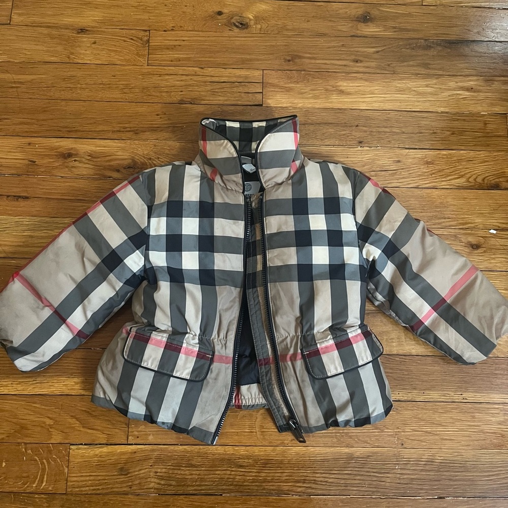 Kids Plaid Jacket - Beige and Black